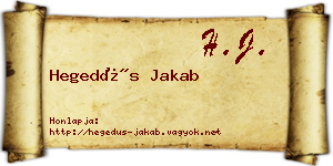 Hegedűs Jakab névjegykártya