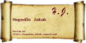 Hegedűs Jakab névjegykártya